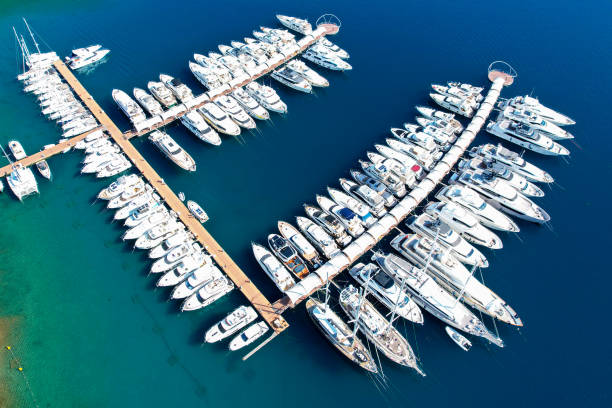 Marina moderna vista desde arriba